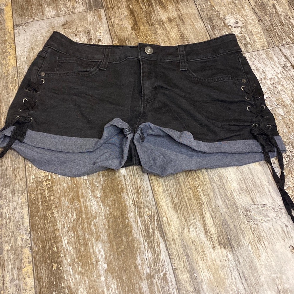 black shorts